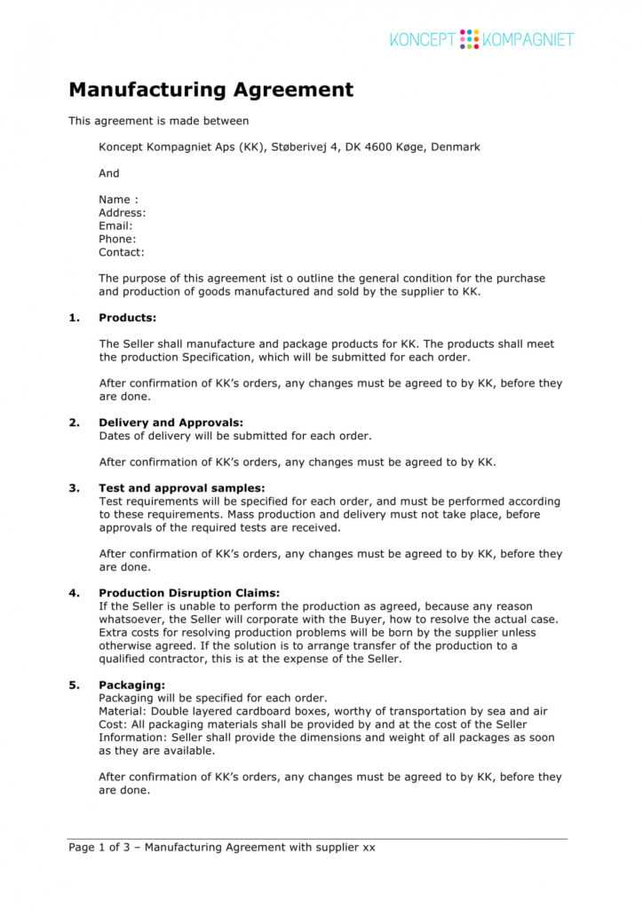 11+ Contract Manufacturing Agreement Examples In Pdf intended for Toll Processing Agreement Template