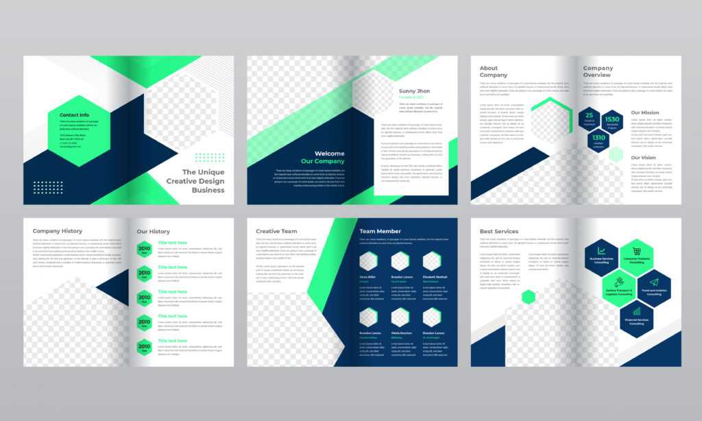 12 Page Blue And Green Gradient Business Brochure Template intended for 12 Page Brochure Template