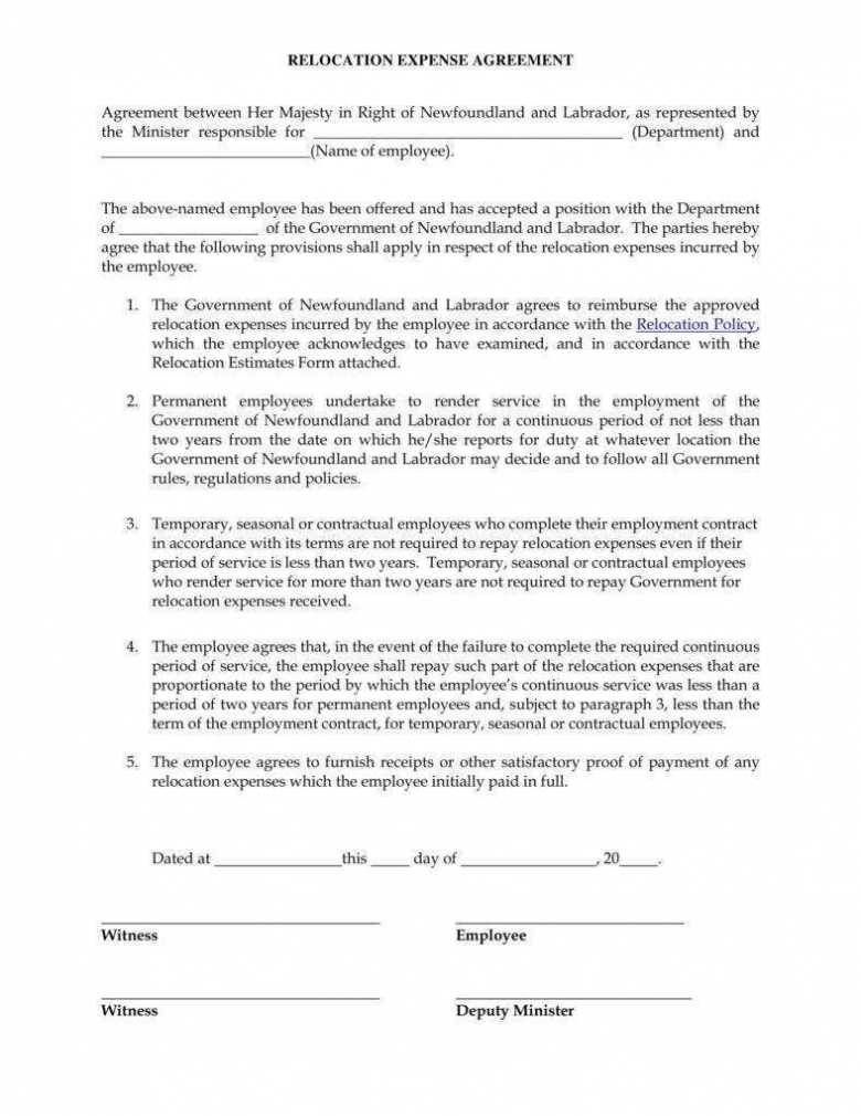 12+ Relocation Agreement Templates - Pdf, Word | Free pertaining to Employee Repayment Agreement Template