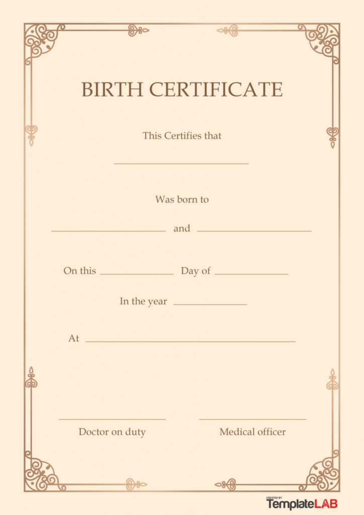 15 Birth Certificate Templates (Word &amp; Pdf) ᐅ Templatelab with regard to Birth Certificate Template For Microsoft Word