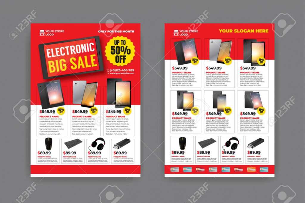 2 Sides Flyer Template For Sale Promotion With Sample Product.. for Product Promotion Flyer Template