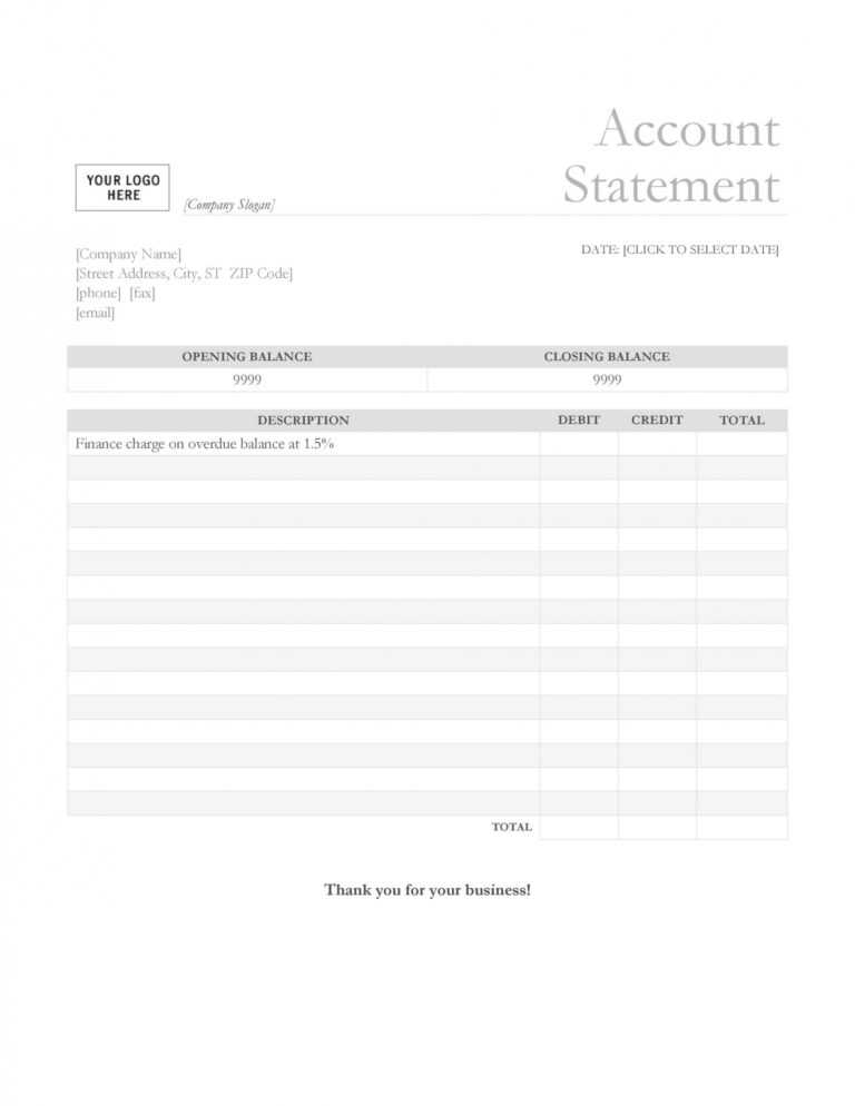 Blank Bank Statement Template Download Creative Template Inspiration