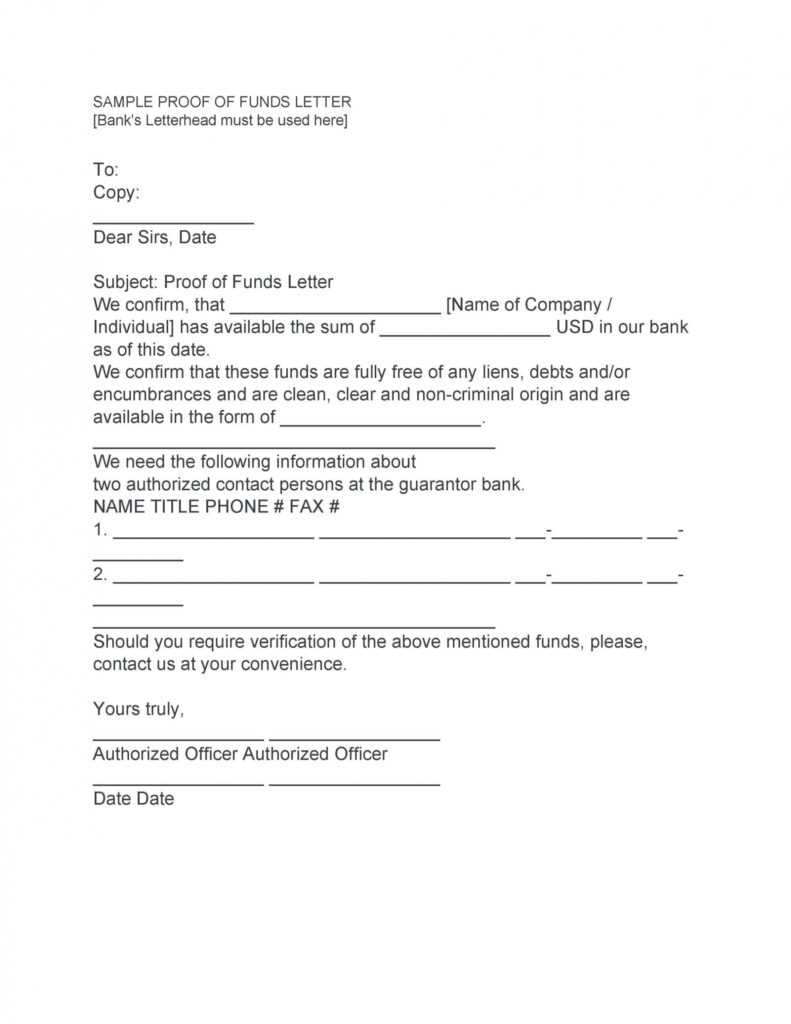 25 Best Proof Of Funds Letter Templates ᐅ Templatelab pertaining to Proof Of Funds Letter Template