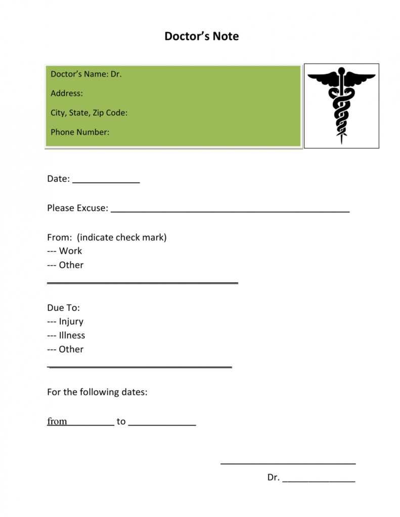 25+ Free Doctor Note / Excuse Templates ᐅ Templatelab with Printable Doctors Note Template