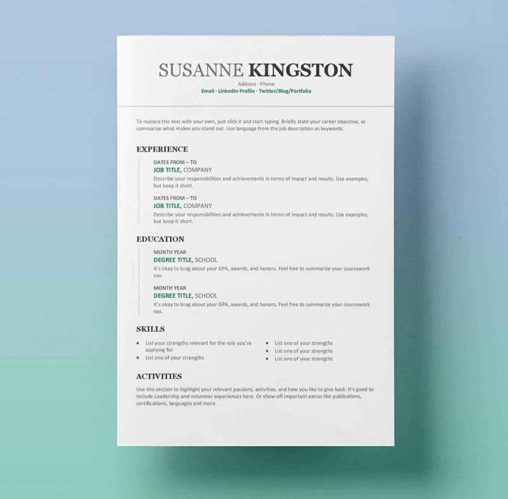 25 Resume Templates For Microsoft Word [Free Download] inside Free Basic Resume Templates Microsoft Word