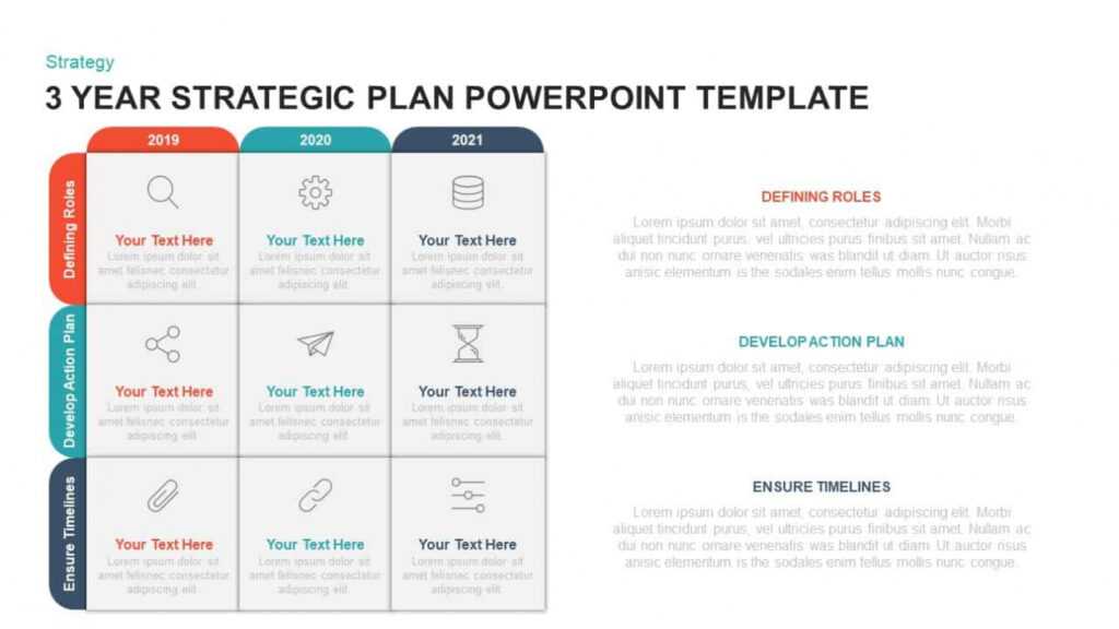 3 Year Strategic Plan Powerpoint Template &amp; Kaynote with regard to Strategy Document Template Powerpoint