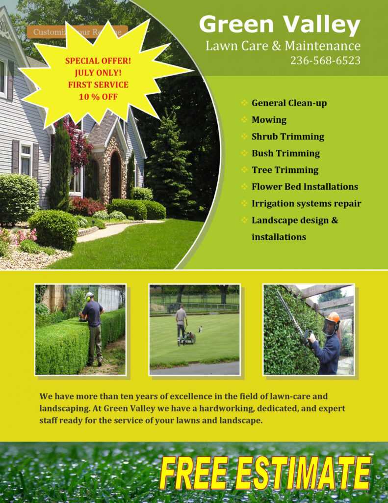 30 Free Lawn Care Flyer Templates [Lawn Mower Flyers] ᐅ pertaining to Landscaping Flyer Templates