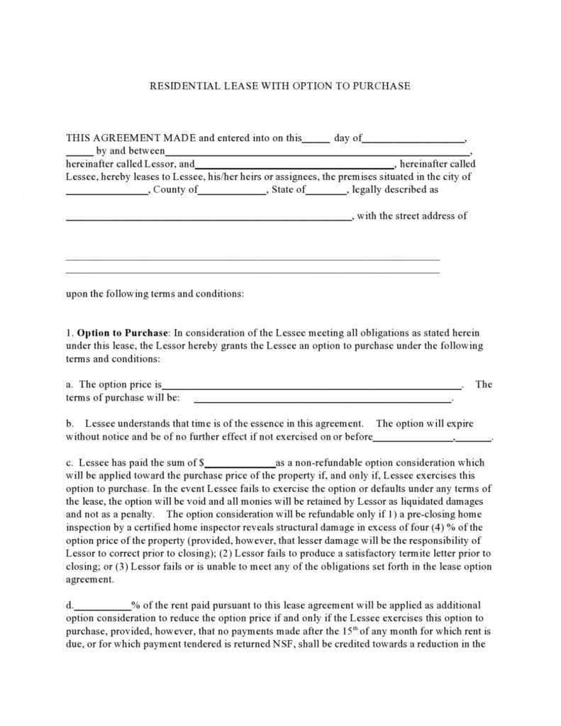 30 Free Rent To Own Contracts Templates ᐅ Templatelab within Free Rent To Own Agreement Template