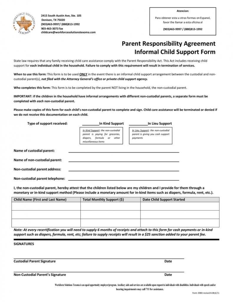 32 Free Child Support Agreement Templates (Pdf &amp; Ms Word) pertaining to Mutual Child Support Agreement Template