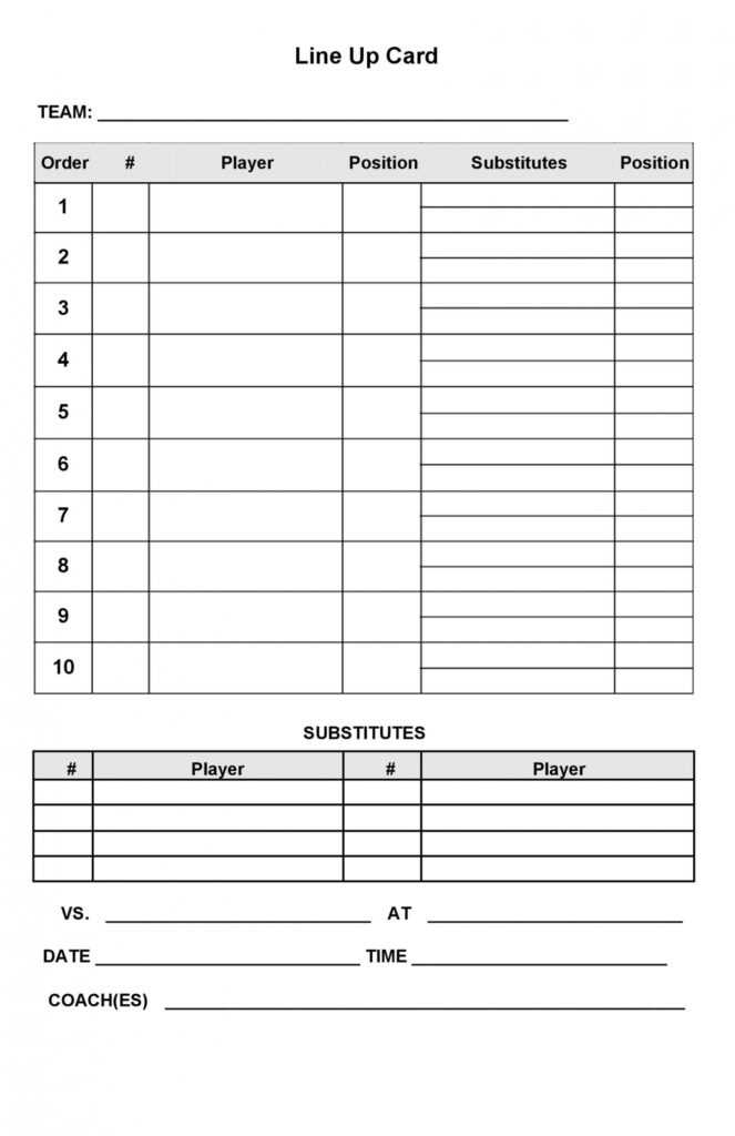 33 Printable Baseball Lineup Templates [Free Download] ᐅ pertaining to Baseball Lineup Card Template