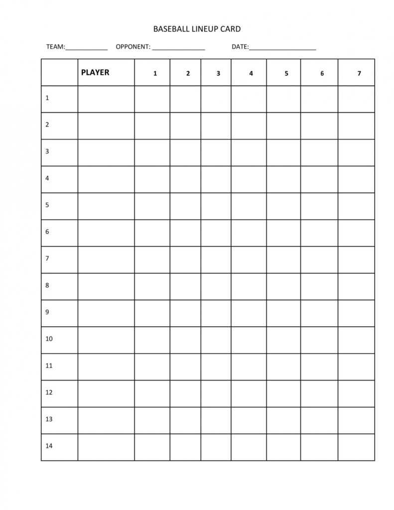 33 Printable Baseball Lineup Templates [Free Download] ᐅ throughout Free Baseball Lineup Card Template
