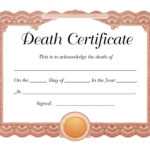 37 Blank Death Certificate Templates [100% Free] ᐅ Templatelab with regard to Baby Death Certificate Template