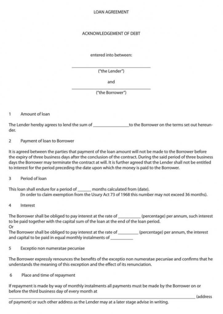 38 Free Loan Agreement Templates &amp; Forms (Word | Pdf) throughout Long Term Loan Agreement Template