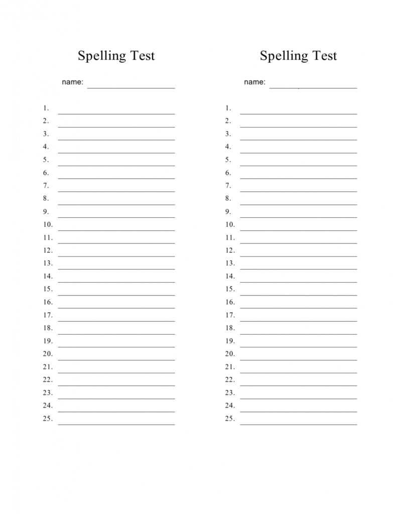 38 Printable Spelling Test Templates [Word &amp; Pdf] ᐅ Templatelab pertaining to Test Template For Word