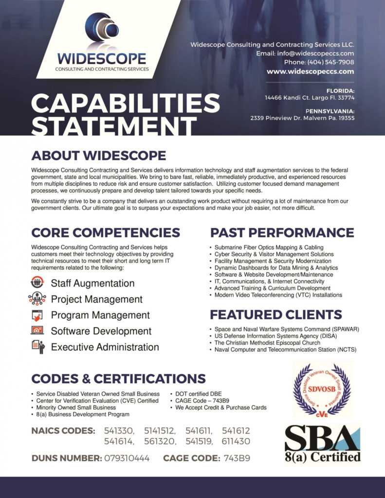39 Effective Capability Statement Templates (+ Examples) ᐅ regarding Capability Statement Template Word