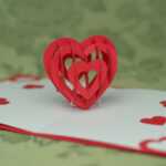 3D Heart Pop Up Card Template throughout Pop Out Heart Card Template
