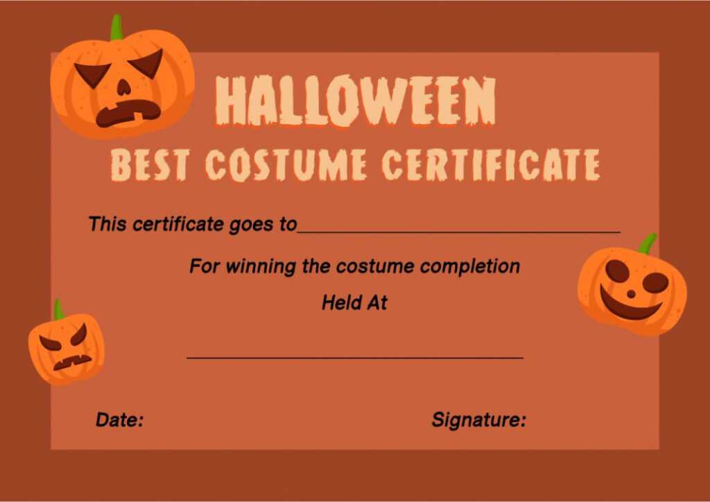 4 Best Free Printable Halloween Certificate Templates inside Halloween Certificate Template