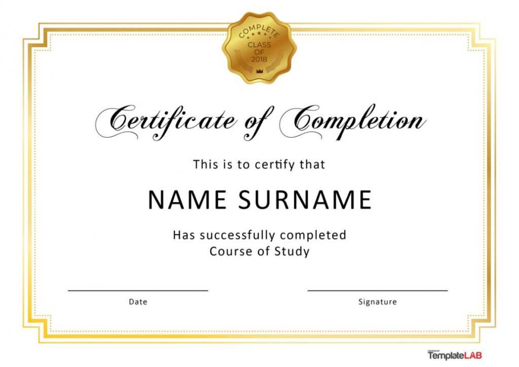 40 Fantastic Certificate Of Completion Templates [Word in Free Certificate Of Completion Template Word