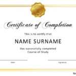 40 Fantastic Certificate Of Completion Templates [Word in Free Certificate Of Completion Template Word
