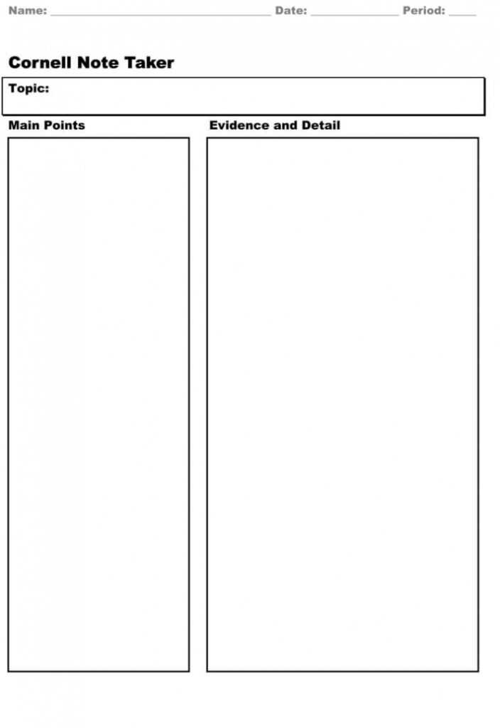 40 Free Cornell Note Templates (With Cornell Note Taking in Microsoft Word Note Taking Template