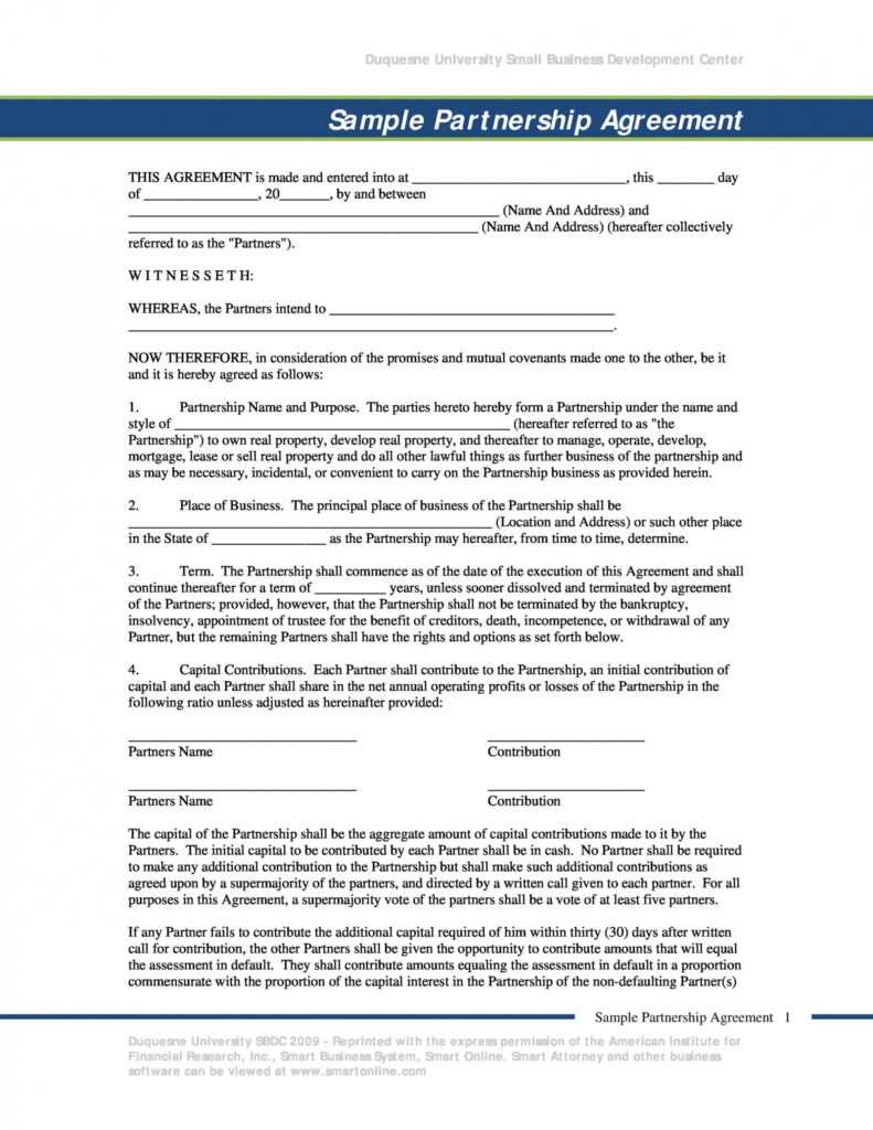 40+ Free Partnership Agreement Templates (Business, General) pertaining to Free Small Business Partnership Agreement Template