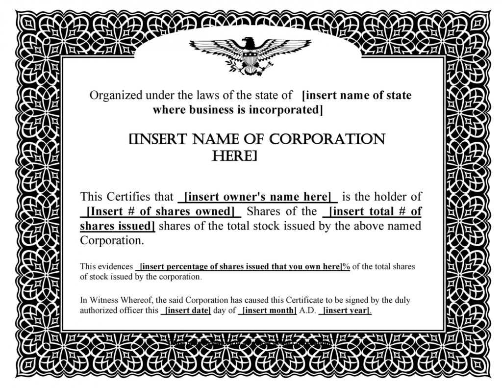 40+ Free Stock Certificate Templates (Word, Pdf) ᐅ Templatelab with Corporate Share Certificate Template