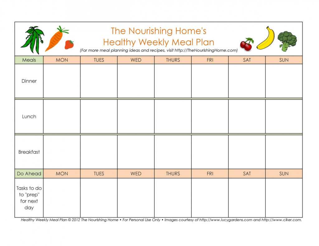 40+ Weekly Meal Planning Templates ᐅ Templatelab inside Meal Plan Template Word