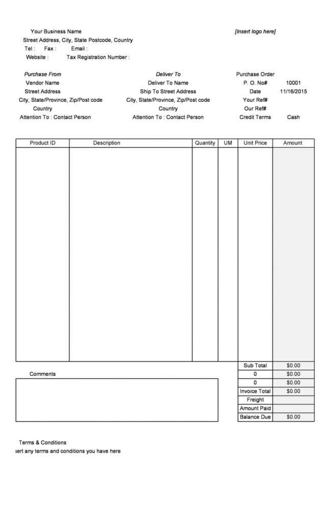 43 Free Purchase Order Templates [In Word, Excel, Pdf] inside Raw Material Purchase Agreement Template