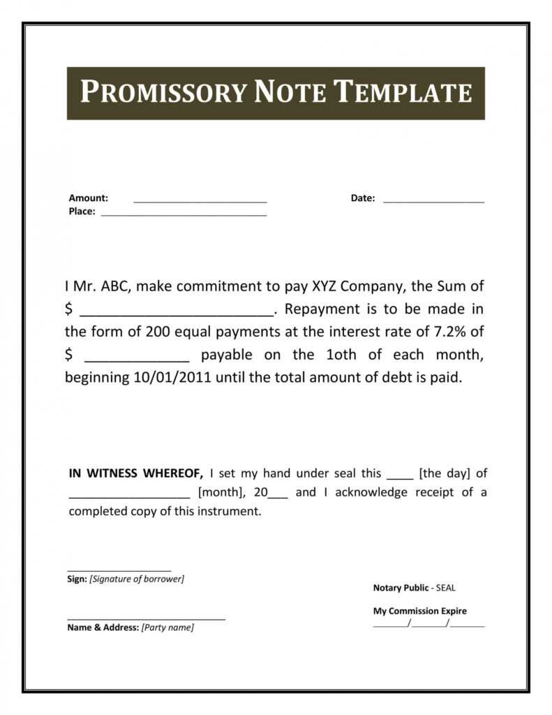 45 Free Promissory Note Templates &amp; Forms [Word &amp; Pdf] ᐅ throughout Promise To Pay Agreement Template