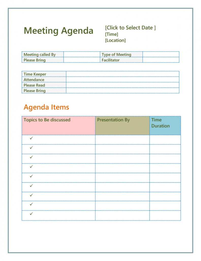 46 Effective Meeting Agenda Templates ᐅ Templatelab regarding Free Meeting Agenda Templates For Word