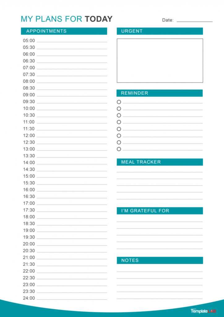 47 Printable Daily Planner Templates (Free In Word/Excel/Pdf) inside Printable Blank Daily Schedule Template