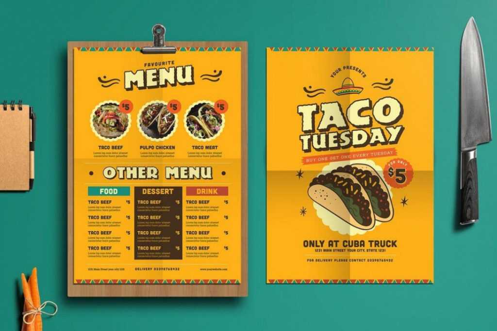 50+ Best Food &amp; Drink Menu Templates | Design Shack within Take Out Menu Template