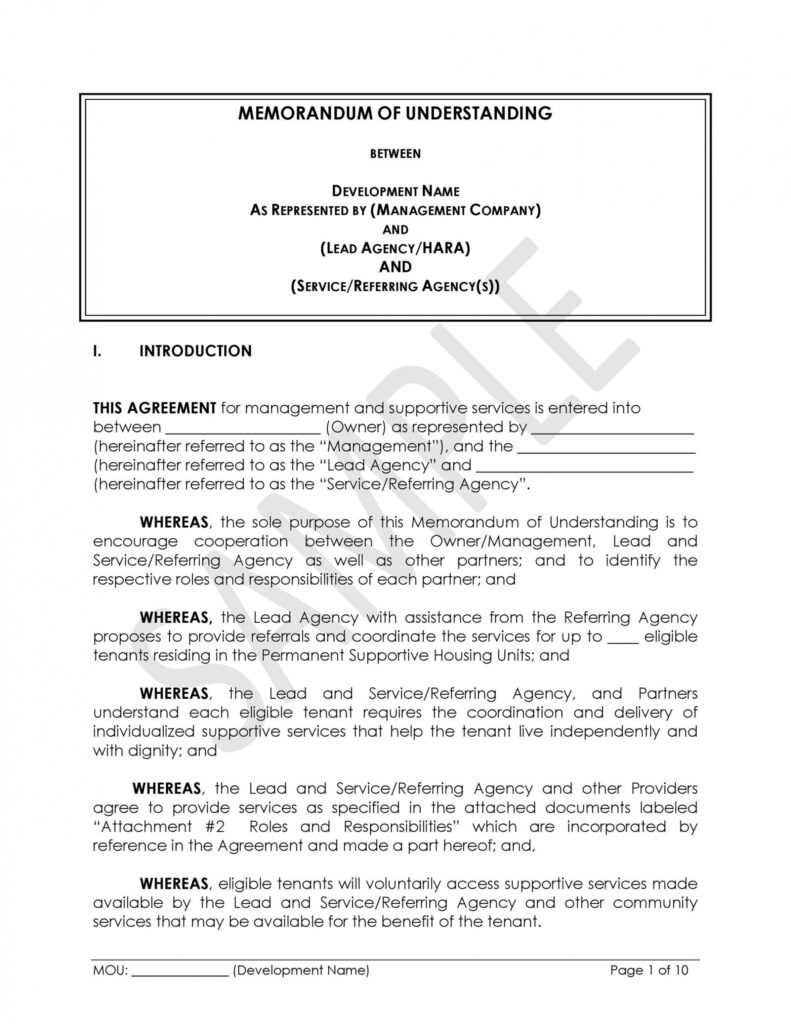 50 Free Memorandum Of Understanding Templates [Word] ᐅ within Memorandum Of Agreement Between Two Companies