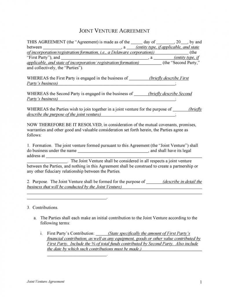 53 Simple Joint Venture Agreement Templates [Pdf, Doc] ᐅ throughout Free Simple Joint Venture Agreement Template