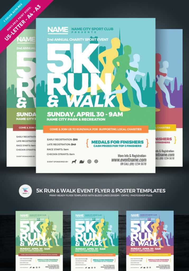5K Run-&amp;-Walk Event Flyer &amp; Poster Corporate Identity Template for 5K Flyer Template