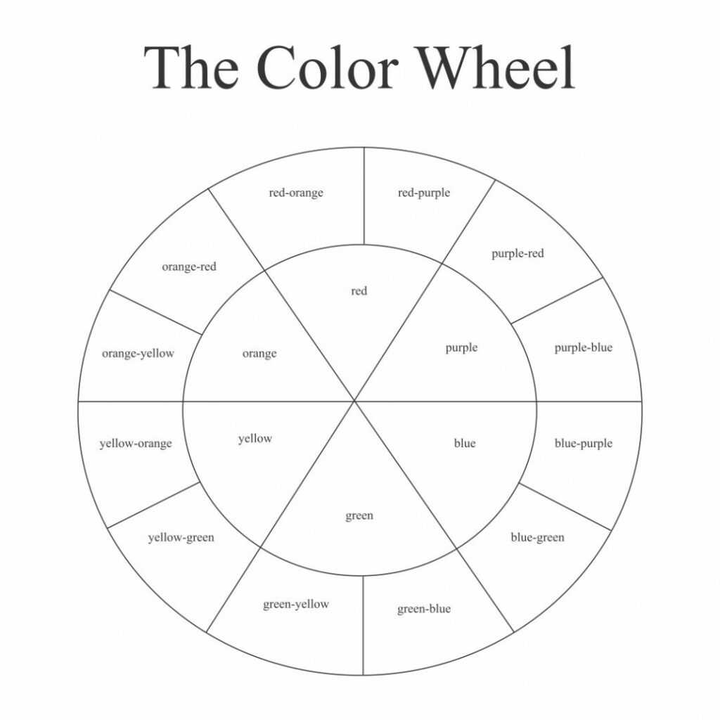 6 Best Color Wheel Printable For Students - Printablee within Blank Color Wheel Template