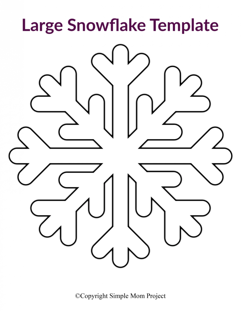 8 Free Printable Large Snowflake Templates - Simple Mom Project within Blank Snowflake Template