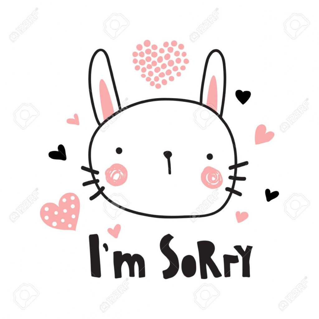 A Vector Template Of A Greeting Card, I'M Sorry Text And Cute.. throughout Sorry Card Template