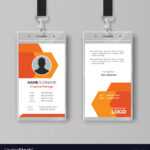 Abstract Orange Id Card Design Template Royalty Free Vector with Company Id Card Design Template