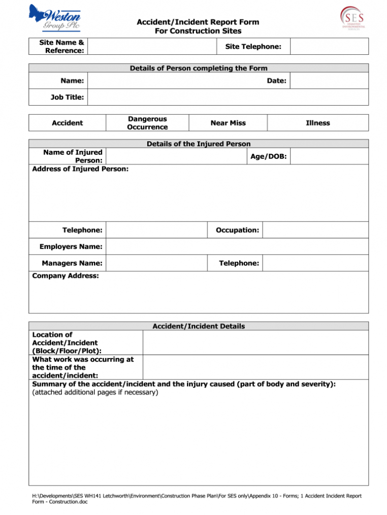 Accident Report Form - Fill Out And Sign Printable Pdf Template | Signnow for Construction Accident Report Template