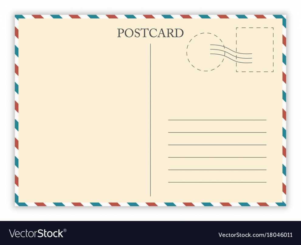 Air Mail Postcard Template Royalty Free Vector Image within Postcard Mailing Template