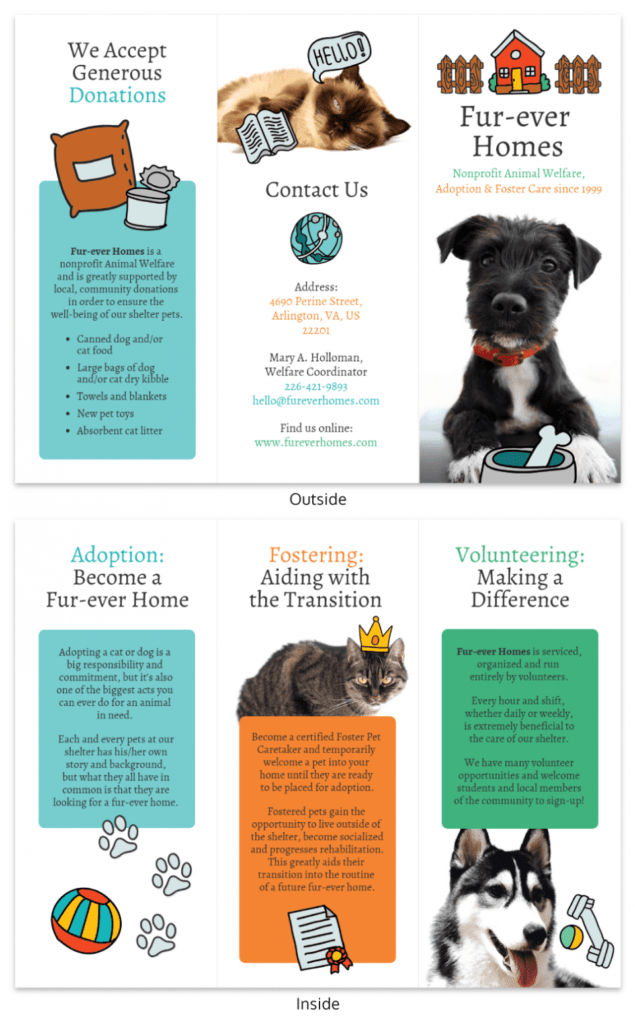 Animal Rescue Tri Fold Brochure with regard to Dog Adoption Flyer Template