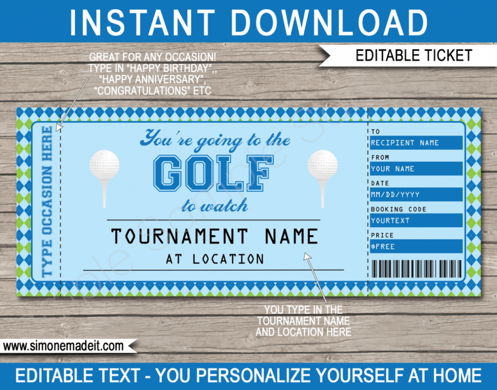 Any Occasion Golf Gift Tickets with regard to Golf Gift Certificate Template