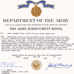 Army Achievement Medal inside Certificate Of Achievement Army Template