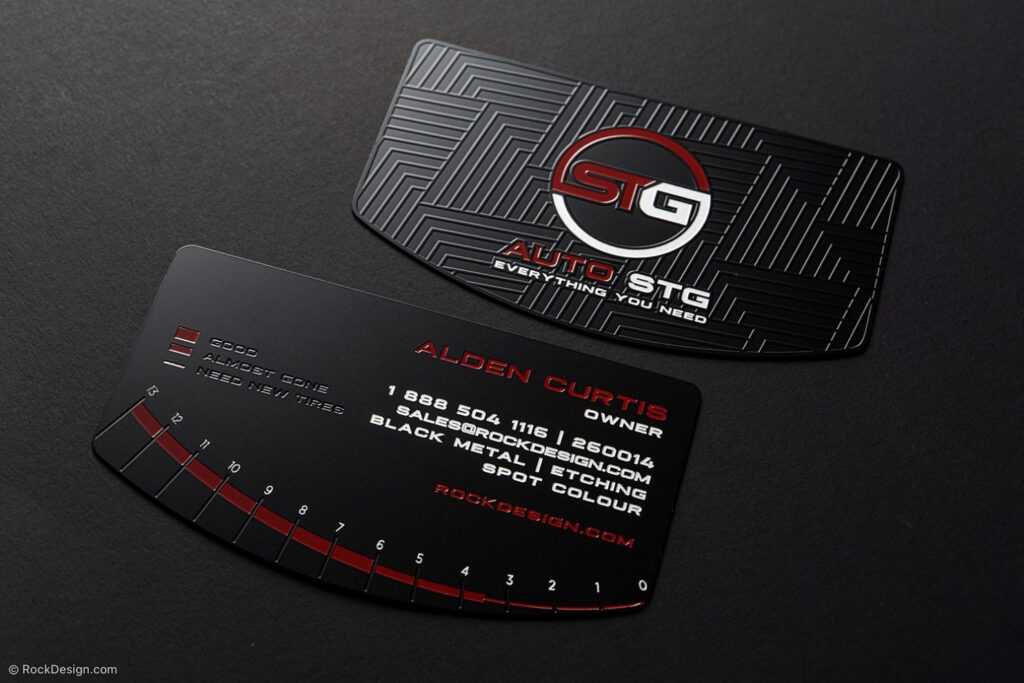 Automotive Black Metal With Etching And Spot Color Template regarding Automotive Business Card Templates