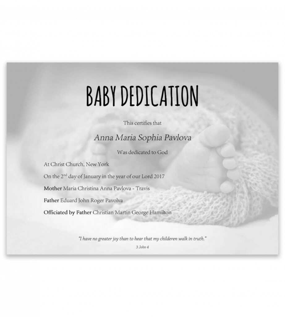 Baby Dedication Certificate Template ~ Addictionary in Baby Christening Certificate Template