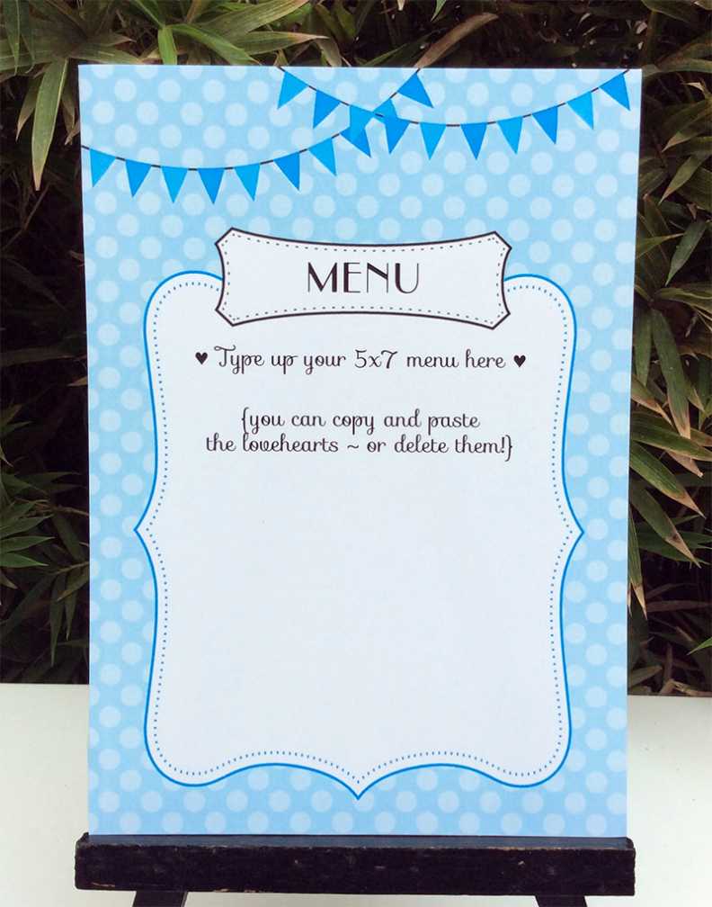 Baby Shower Menu Template - Baby Viewer within Baby Shower Menu Template Free