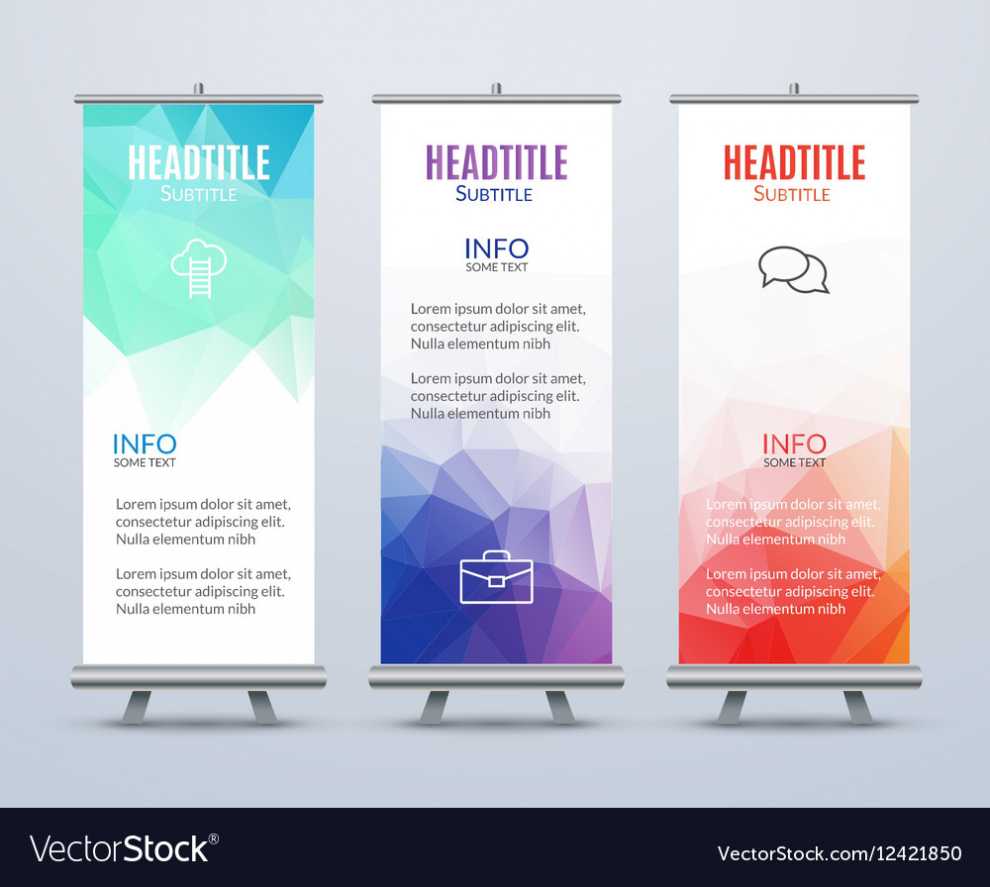 Banner Stand Design Template With Abstract Vector Image with Banner Stand Design Templates