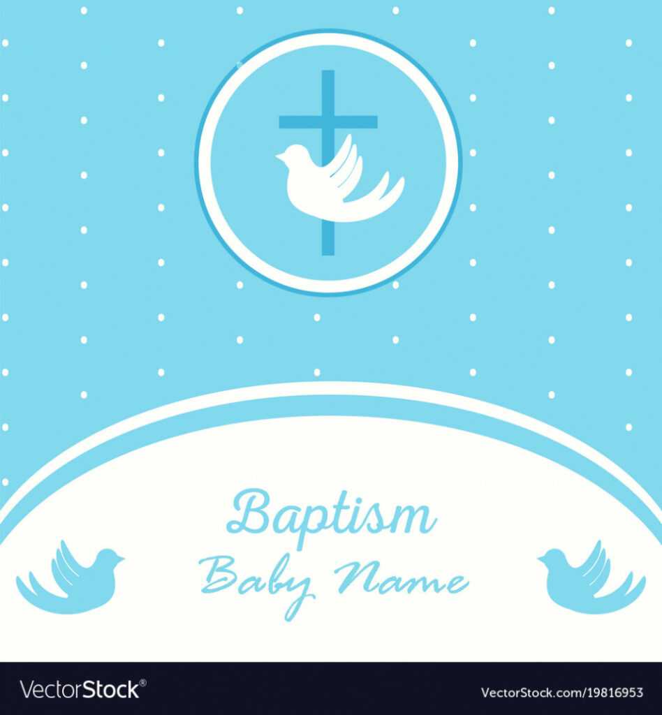 Baptism Invitation Template Royalty Free Vector Image regarding Free Christening Invitation Cards Templates
