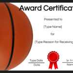 Basketball Certificates regarding Basketball Certificate Template